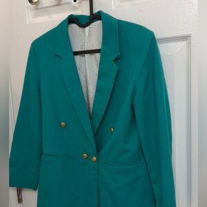 Andhurst Teal Double-Breasted Women's Blazer size M